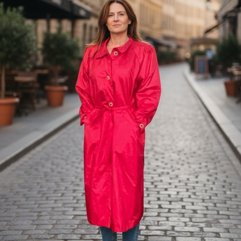 J. Gallery. Vintage, Red Trench Coat 9/10